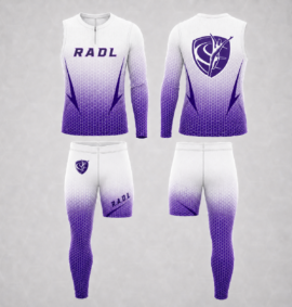 RADL White/Purple One-Arm One-Leg Uniform